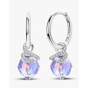 925 Sterling Silver Dangle Earrings Colorful Cubic Zirconia Huggie Design